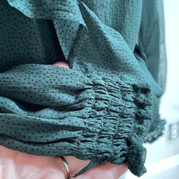 Abercrombie Fitch Large Chiffon Bodysuit Ruffle Coquette Romantic Forest Fairy - Picture 5 of 16